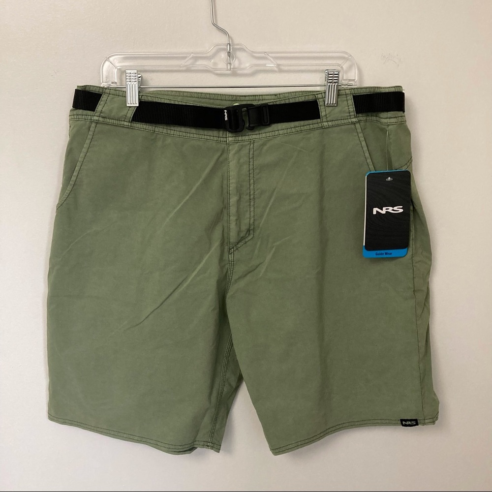 SOLD NRS Guide Wear Belted Olive Canyon Shorts Mens Size 36 - Picture 1 of 8